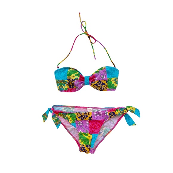Multi-pattern bandeau bathing suit - Picture 1 of 12